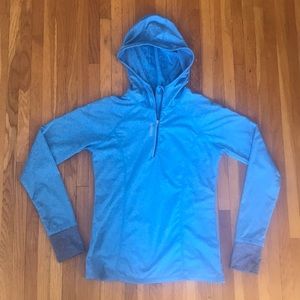 Reebok quarter zip blue jacket w/hood size medium